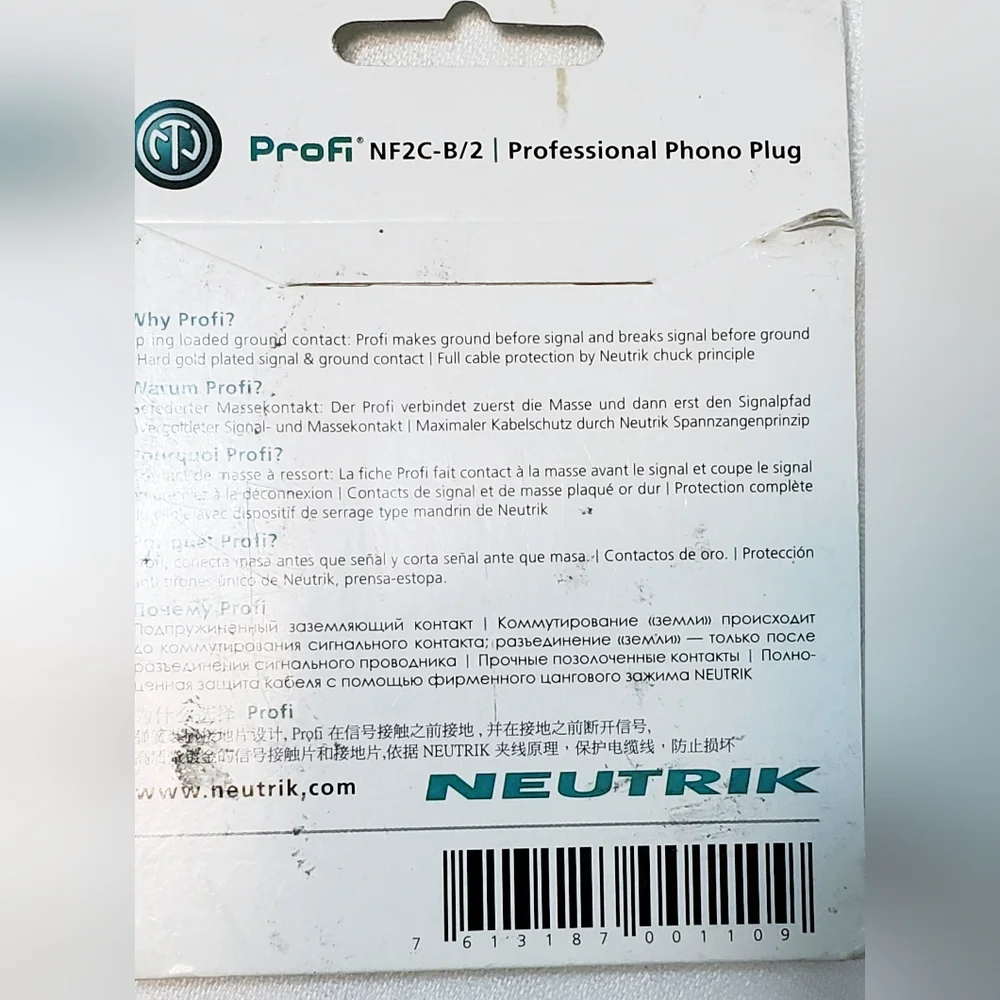 Profi-Neutrik Professional RCA type Audio cable phono plug